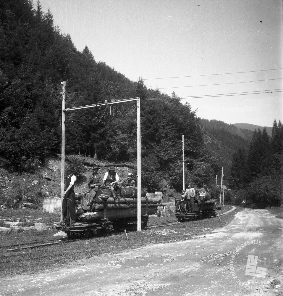 DE1403a_24: Gozdna železnica v Mislinji, leto 1957. Foto: Dušan Gostinčar, hrani: MNZS.